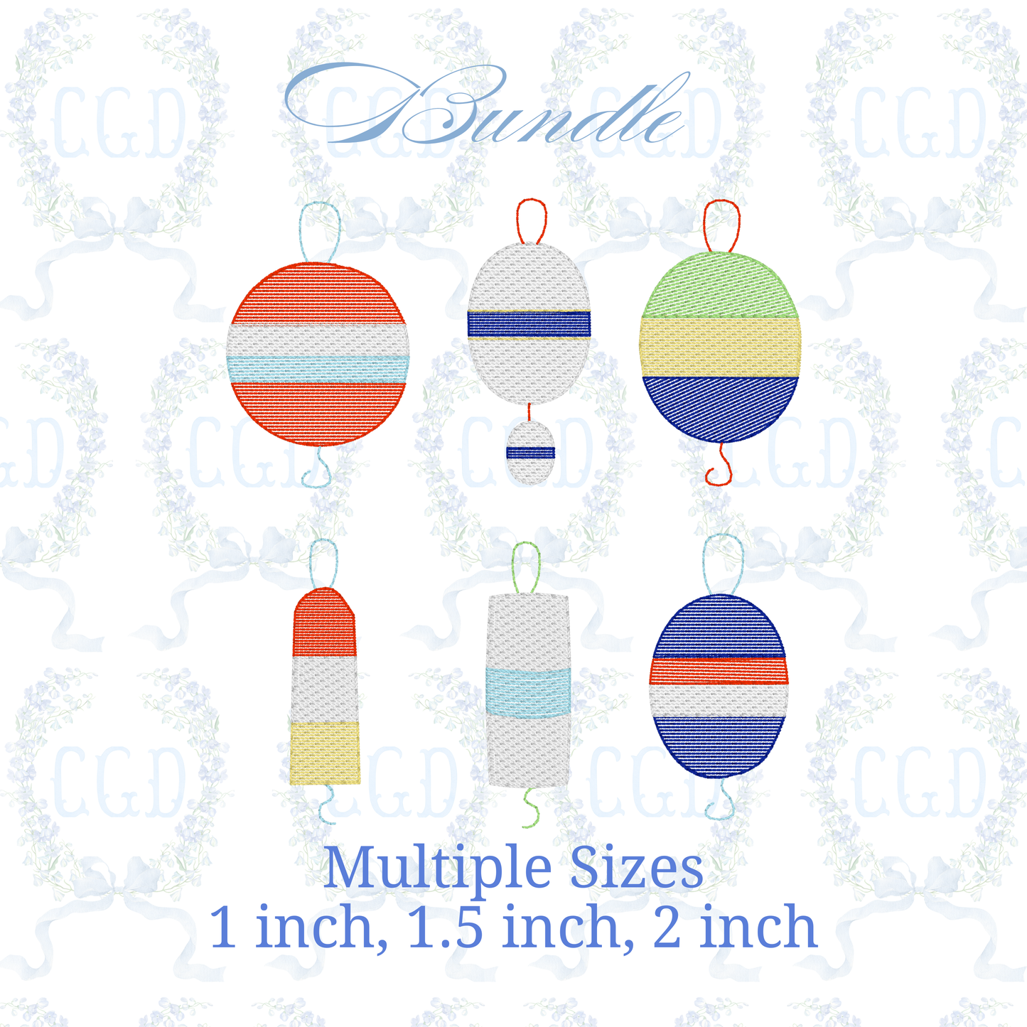 Fishing Buoy Sketchy Fill Embroidery Design Bundle, Nautical Summer Mini Icons, Lake Fishing Shirt Design, Boy Summer Outfit, 1 1.5 2 Inch