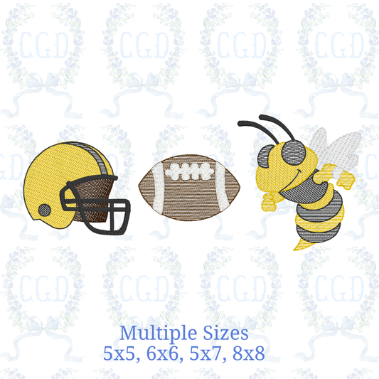 Boy Football Trio sketch fill, light fill, quick stitch embroidery machine design download file 4x4, 5x7, 6x10, 8x8 by Cotton Gin Digitizing (Copy) (Copy) (Copy)