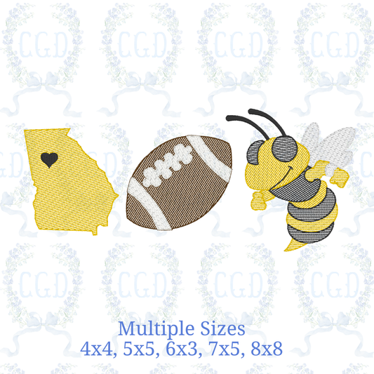 Boy Football Trio sketch fill, light fill, quick stitch embroidery machine design download file 4x4, 5x7, 6x10, 8x8 by Cotton Gin Digitizing (Copy) (Copy)