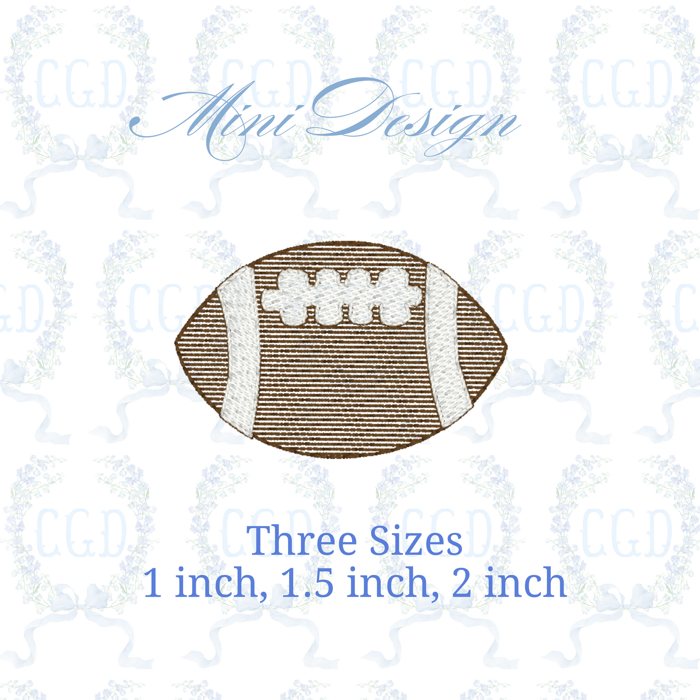 Mini Football sketchy stitch, light fill machine embroidery design download file three sizes one inch two inch by Cotton Gin Digitizing