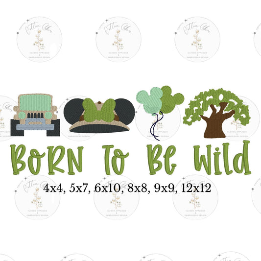 Popular Mouse Safari Theme Park dense fill embroidery machine design download file 4x4, 5x7, 6x10, 8x8, 9x9, 12x12 by Cotton Gin Digitizing