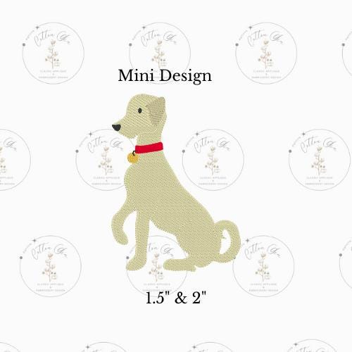 mini fill lab golden retriever dog embroidery design file in 1.5 inch and 2 inch motif fill machine instant embroidery design download file